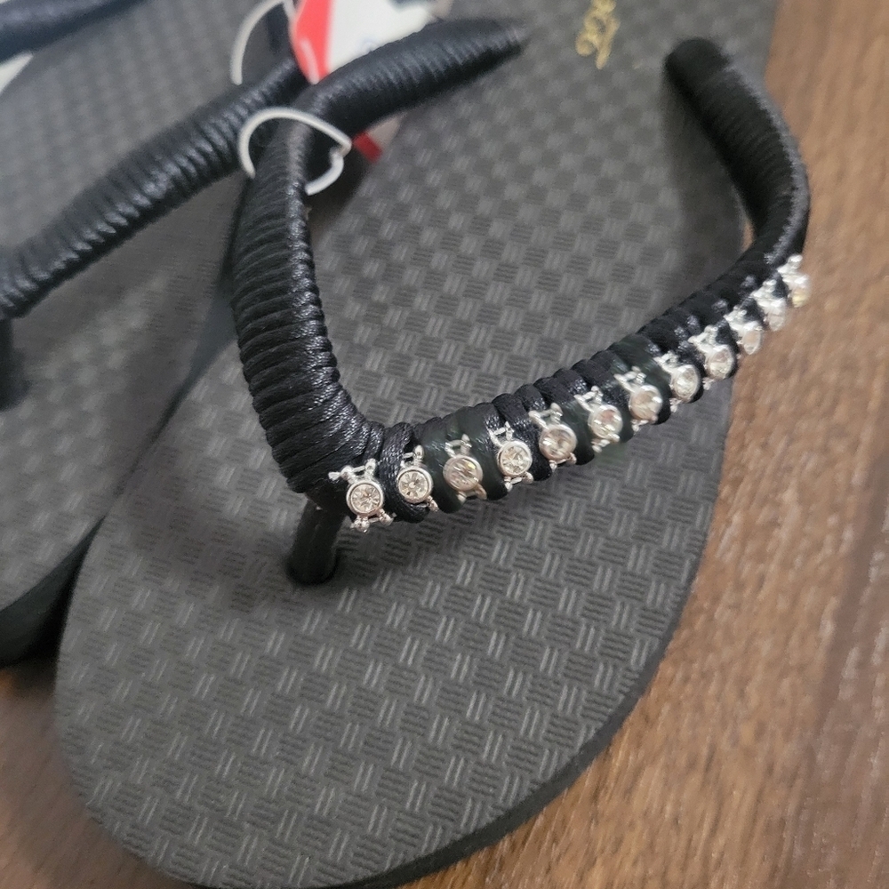 NWT- Rhinestone Flip-flops - Picture 2 of 2